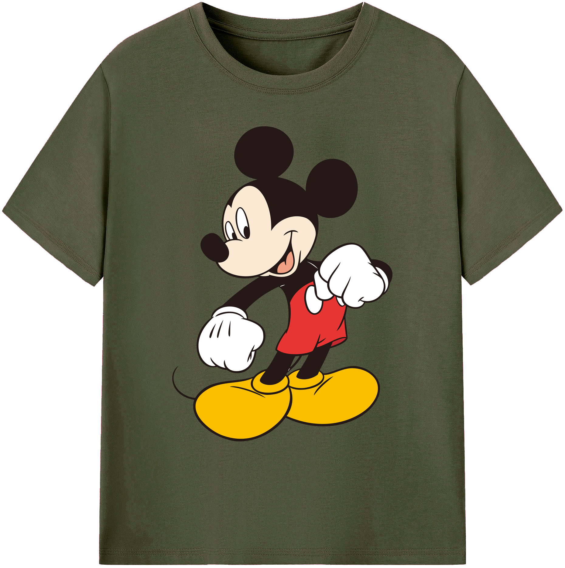 ミッキーマウス Mickey Mouse 綿100％ メンズ半袖Tシャツ｜肌触りやわらか＆通気性